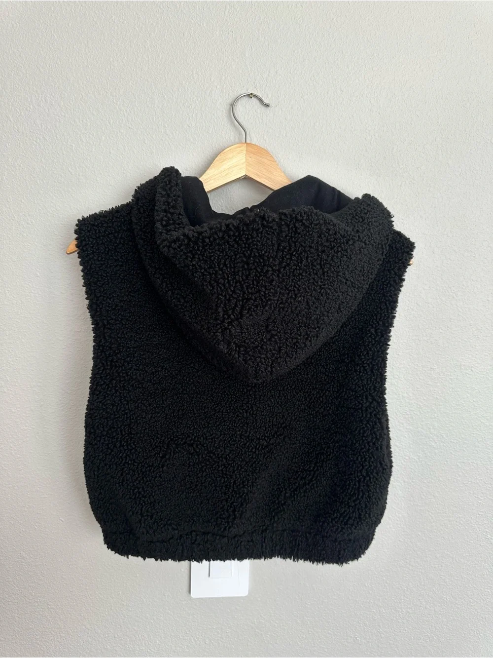 Old Navy Black Sherpa Hooded Vest for Kids